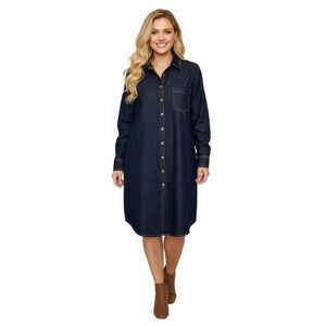 Brooks Brothers Dark Blue Long Sleeve Dress